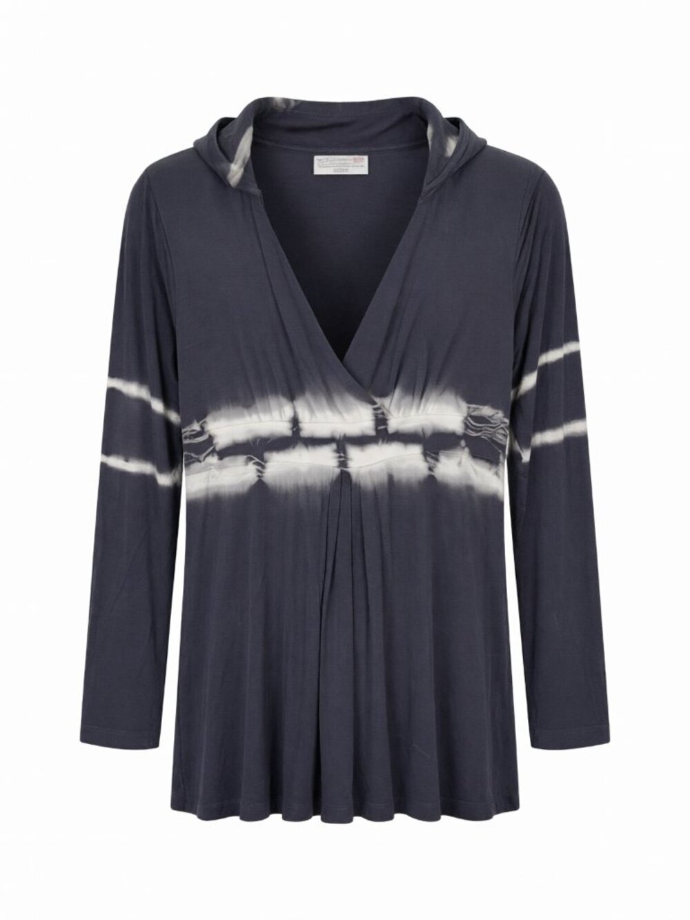 Boston Proper Dark Blue White Women's Sport Tie-Dye Hooded Top M